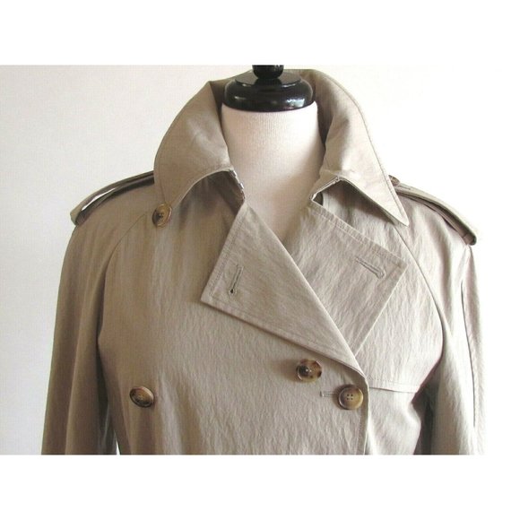 Michael Kors Collection Double Breasted/Pleated Hem Designer Trench Coat 6.R - Picture 6 of 11